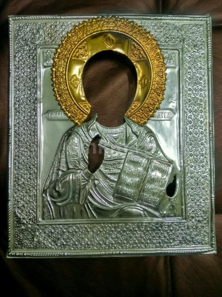 Серебрение старинного оклада и золочение венца